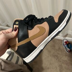Nike Black and Brown High-Top Sneakers